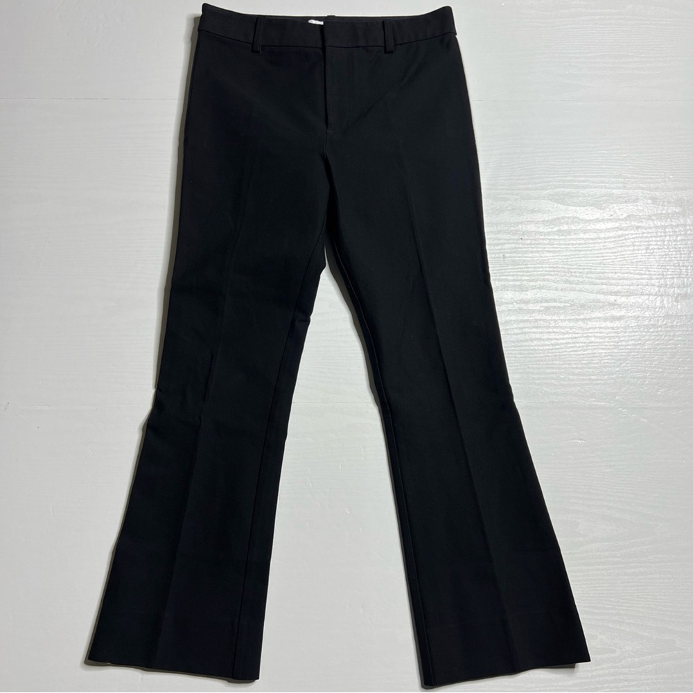 Derek Lam 10 Crosby Crop Flare Trouser Women 4 Black Cotton Stretch Ankle Length